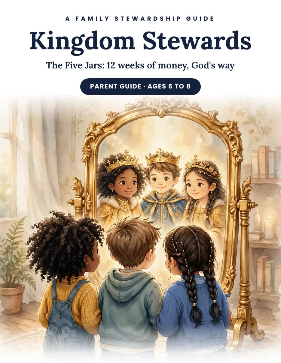Cover of Kingdom Stewards: The Five Jars, a family stewardship guide for ages 5 to 8