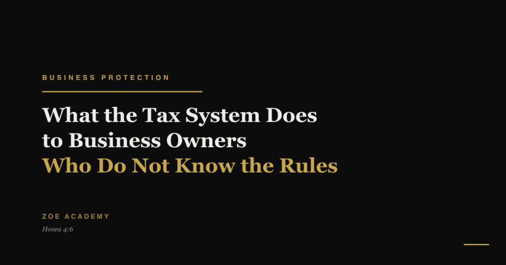 What the Tax System Does to Business Owners Who Do Not Know the Rules - Zoe Academy